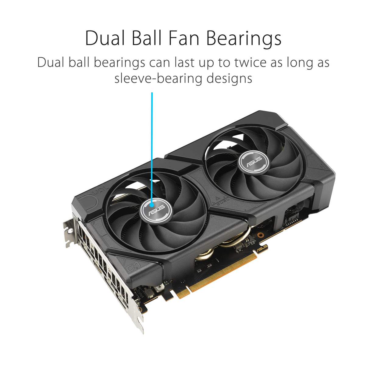 ASUS Dual Radeon RX 7600 EVO OC Edition - Tarjeta gráfica para Videojuegos (AMD Radeon RX7600, PCIe 4.0, 1 HDMI 2.1, 3 DisplayPort 1.4a, DUAL-RX7600-O8G-EVO)