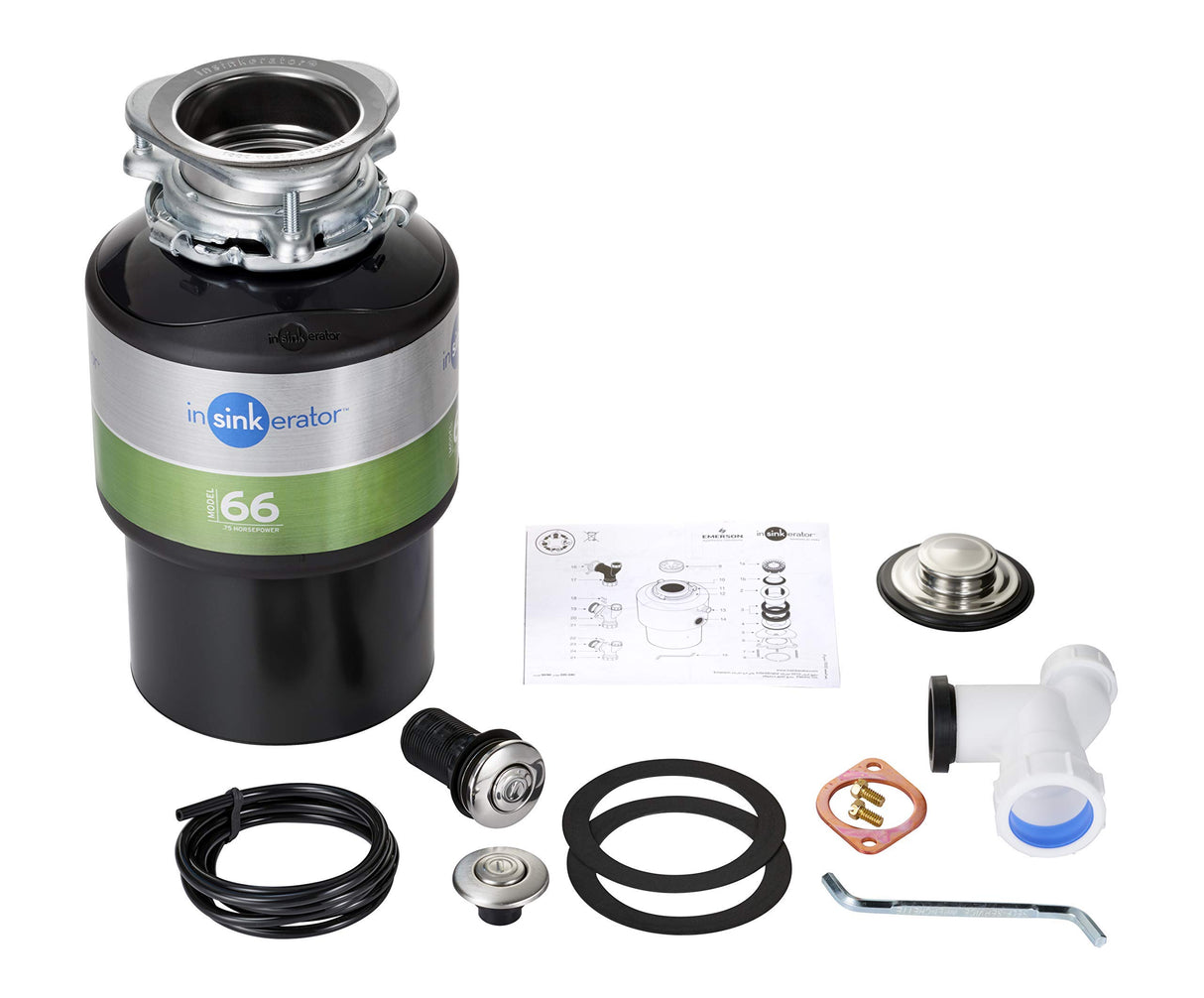 Basura para cocina de InSinkErator. Modelo 66, 0,75 CV con interruptor para aire, 1 unidad, 77971T