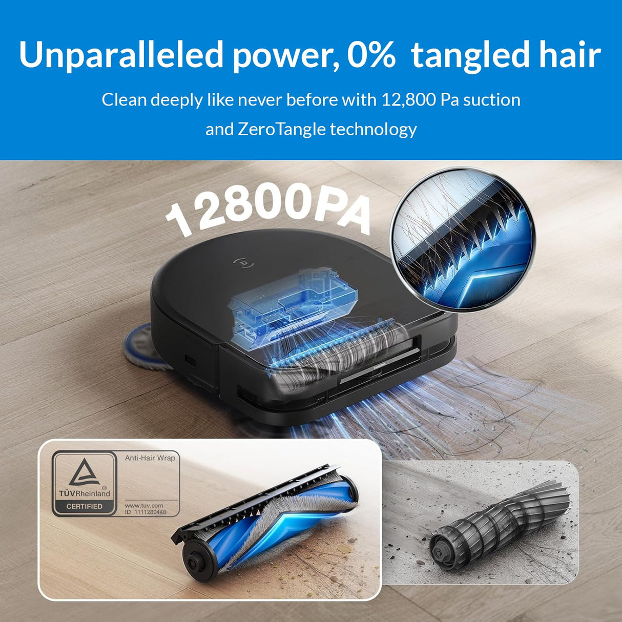 ECOVACS Robot Aspirador Lavador DEEBOT X5 Omni, Aspirador Robot con estación, 12800Pa, ZeroTangle, Limpieza húmeda adaptativa TruEdge, Lavado con Agua Caliente a 70 °C, elevación de Las Almohadillas