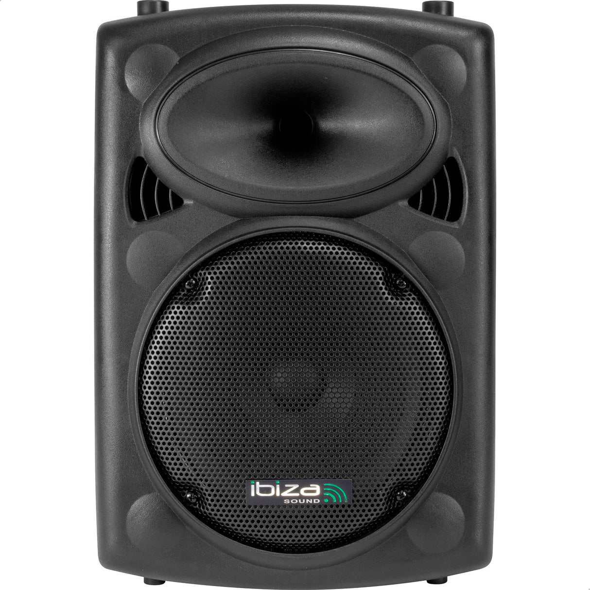 Ibiza - PORT10VHF-BT - Altavoz portátil 10"/500W MAX con 2 micrófonos (con cable y VHF), mando a distancia y cubierta protectora - Bluetooth, USB, SD - Duración de la batería de 5 a 7h - Speaker Box