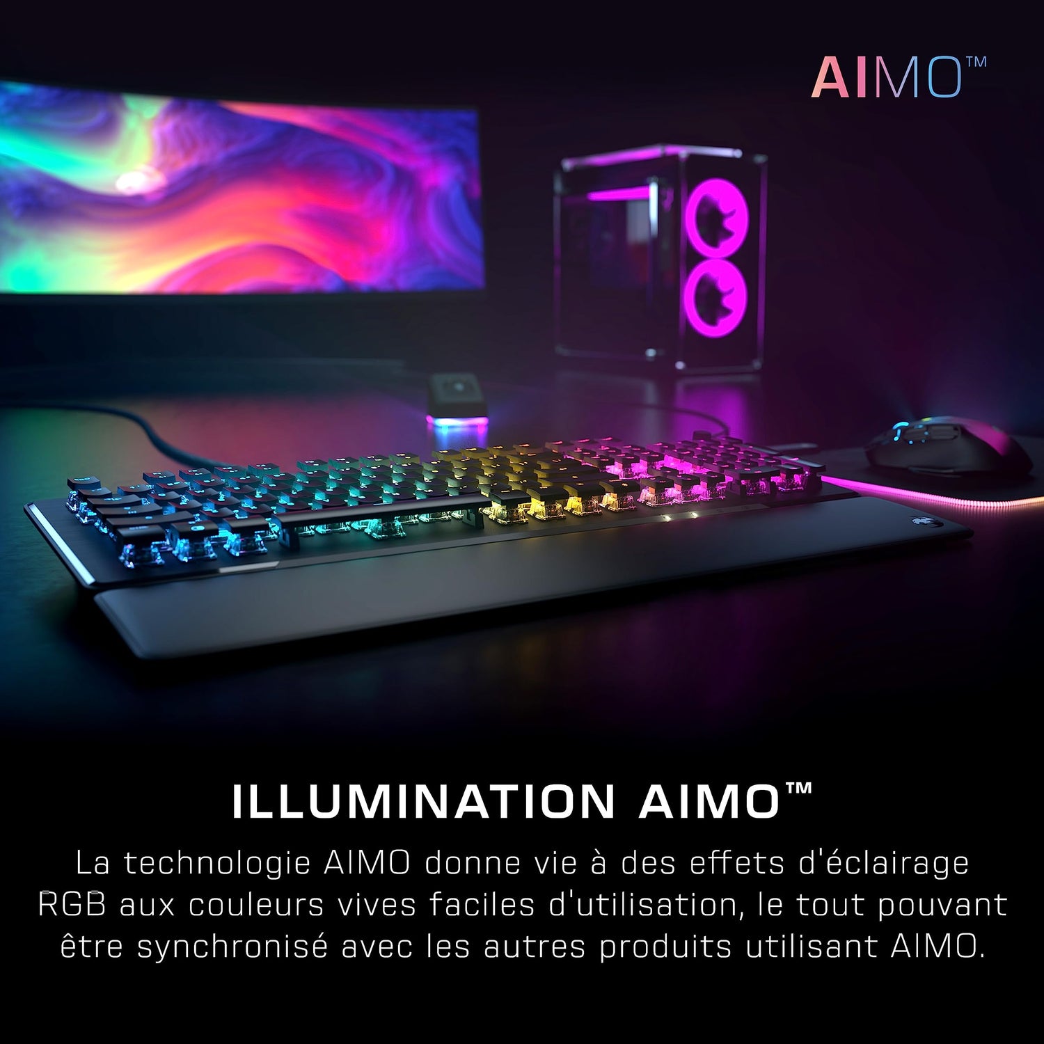 ROCCAT Vulcan II – Teclado mecánico para Juegos para PC, Teclas retroiluminadas RGB Personalizables, reposamuñecas extraíbles, Titan II Linear Switches, Negro