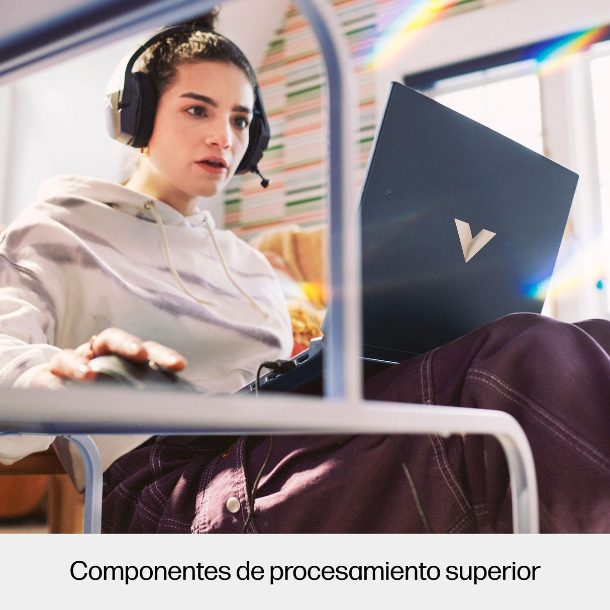 HP Victus 15-fb3035ns - Ordenador portátil Gaming 15" FHD (AMD Ryzen AI 5 340, 16GB RAM, 512GB SSD, NVIDIA RTX 5050, FreeDos) - Azul - Teclado QWERTY Español