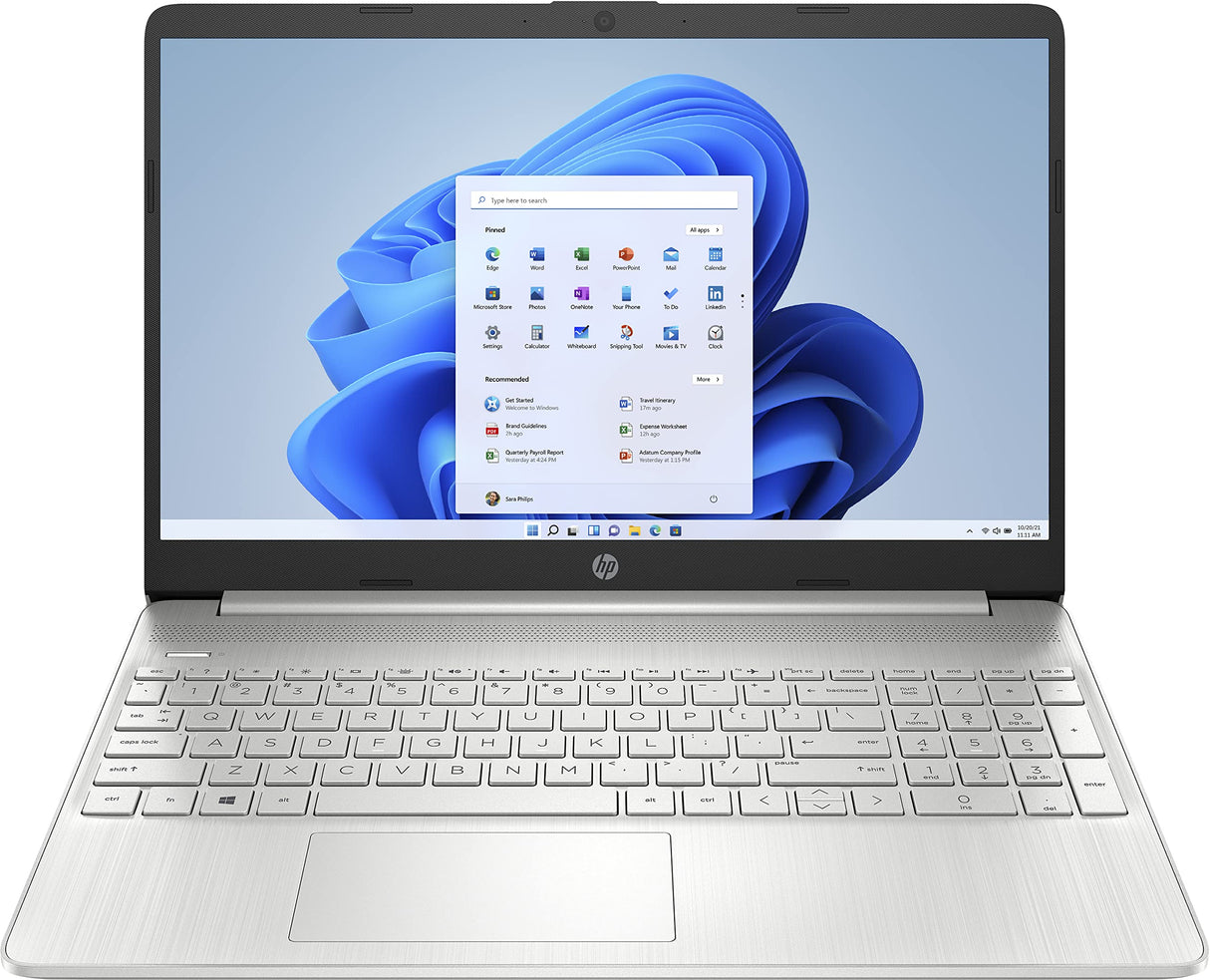 HP 15s-fq0044ns - Ordenador portátil de 15.6" Full HD (Intel Celeron N4120, 8GB RAM, 256GB SSD, Intel UHD Graphics 600, Windows 11 Home, Carga rápida HP) Silver - Teclado QWERTY Español