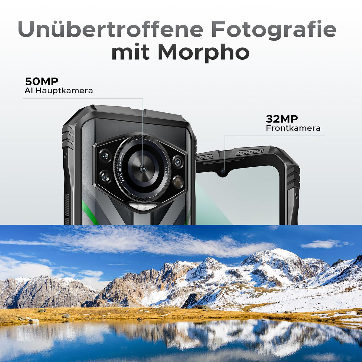 DOOGEE S Cyber Pro Movil Irrompible 2025, 32GB+512GB/2TB Movil Resistente, Helio G100 Octa Core, Móvil Rugerizado 10800mAh/33W, 6.6" FHD+ 120Hz, 50MP+32MP+20MP Visión Noctura, IP68/Face ID/NFC/GPS