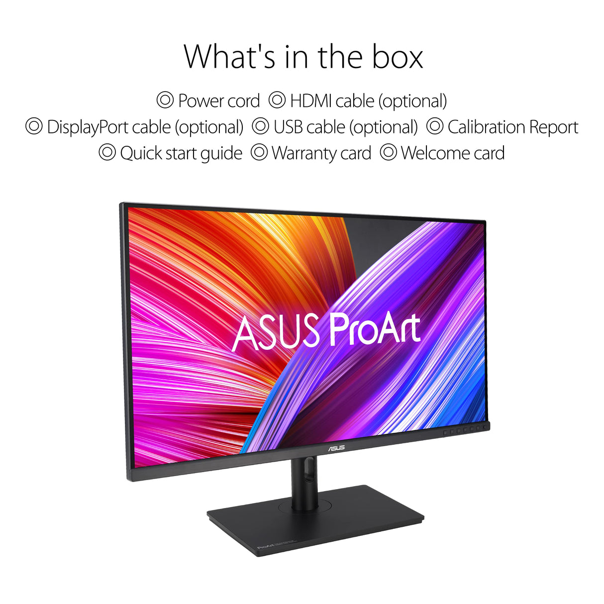 Asus ProArt Display PA328QV - Monitor Profesional (31,5 Pulgadas, IPS, WQHD (2560 x 1440), 100% sRGB, 100% Rec.709, Precisión de Color ΔE < 2, Calman Verified, Peana ergonómica) Negro
