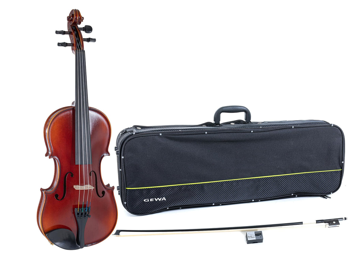 GEWA Violín serie ideal VL 2 4/4 listo para jugar, incluye estuche para violín, arco de carbono, cuerdas Larsen Aurora