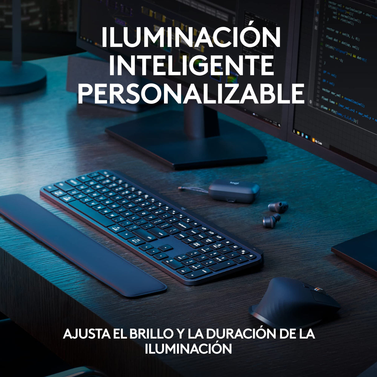 Logitech MX Keys S Plus - Grafito, Disposición QWERTY US Internacional