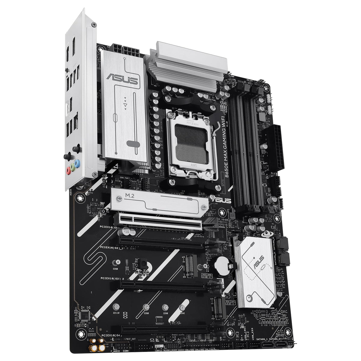 ASUS B650E MAX Gaming WiFi - Placa Base AMD B650 ATX, DDR5, PCIe 5.0, Tres Ranuras M.2, Wi-Fi 6E, Realtek 2.5Gb Ethernet, DisplayPort, HDMI, USB 10 Gbps Tipo-A y Tipo-C, BIOS Flashback, Aura Sync