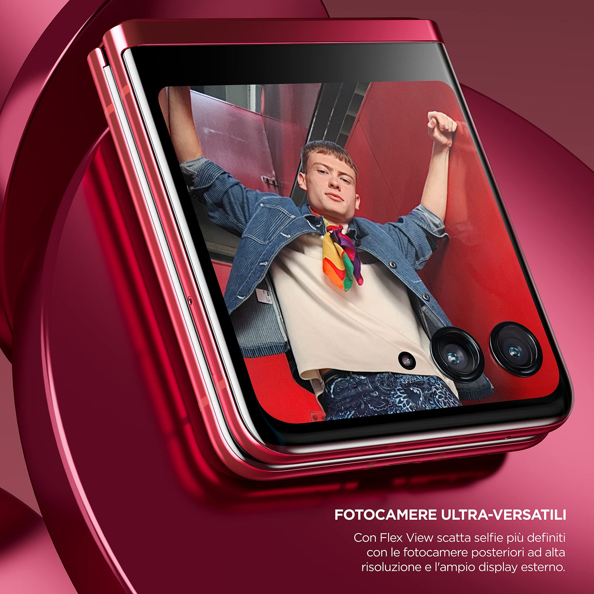 Motorola RAZR 40 Ultra, 8/256GB, procesador Snapdragon 8+ Gen 1, diseño Plegable, cámara Flex View, batería de 3800 mAh con Carga rápida de 33 W, Dual SIM/eSim, Viva Magenta (Versión ES/PT)