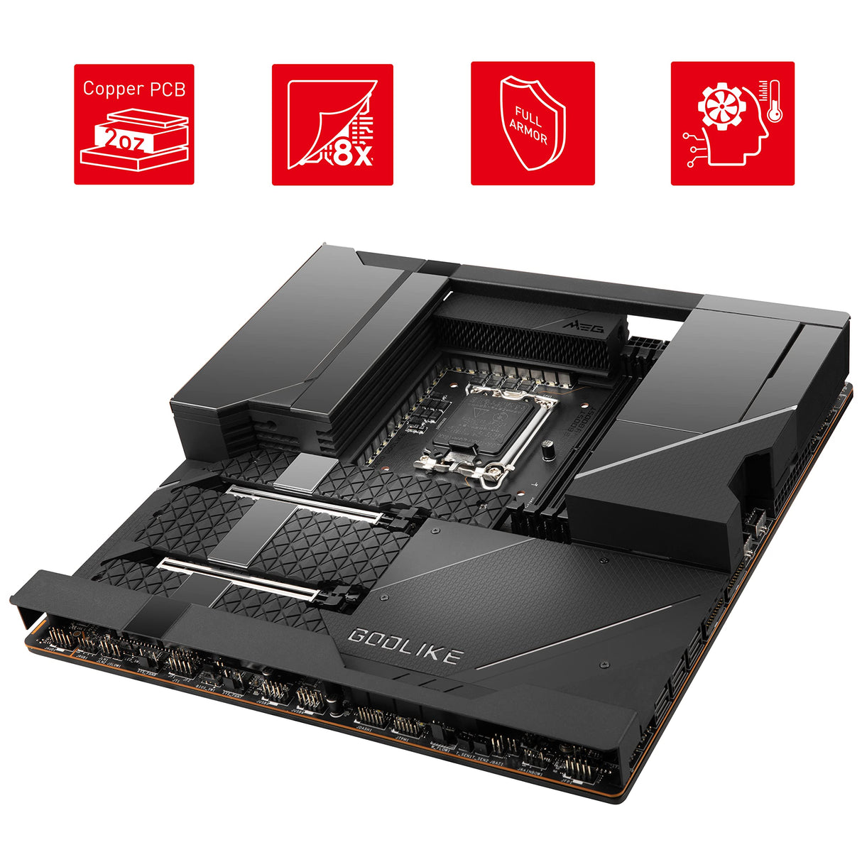 MSI Meg Z690 GODLIKE - Placa Base para Juegos (E-ATX, Intel Core de 12 generación, LGA 1700 Socket, DDR5, PCIe 5, LAN 10G, Ranuras M.2, Wi-Fi 6E), 7D26-001R