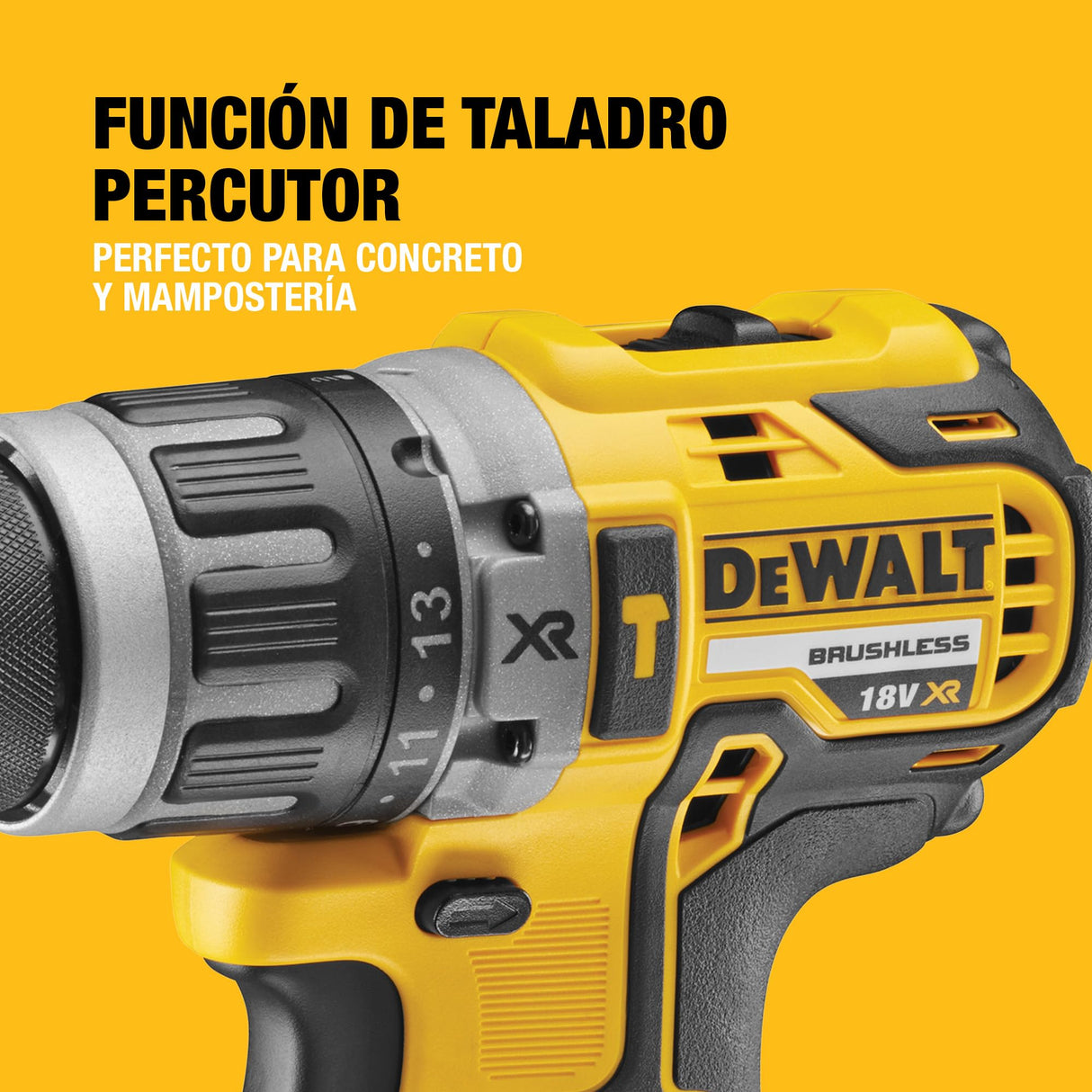 DEWALT Taladro Percutor Sin Escobillas 18V XR, 2 Baterías Li-Ion 5Ah, DCD796P2-QW