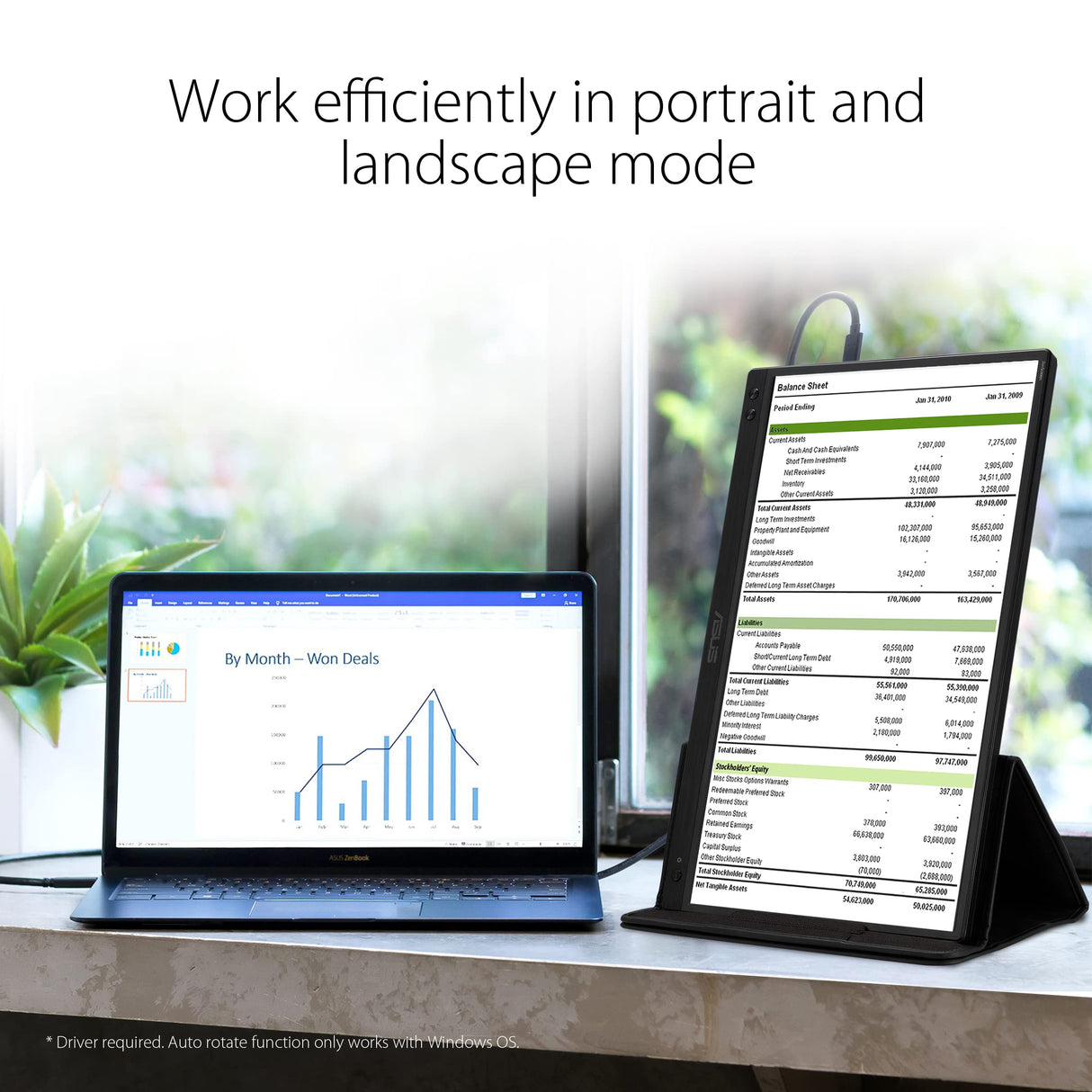 ASUS ZenScreen MB166C - Monitor portátil USB de 15,6" FullHD (1920x1080, IPS, USB de tipo C, 60 Hz, Antiparpadeo, Filtro de luz azul, Antirreflejos, 250cd/㎡), Negro