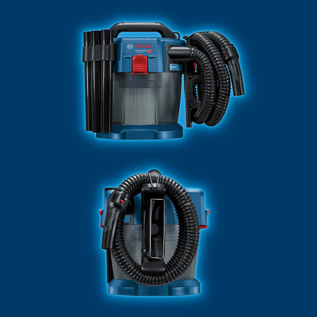 Bosch Professional 18V System GAS 18V-10 L - Aspirador a batería (depósito 10 l, 90 mbar, ruedas, sin batería)