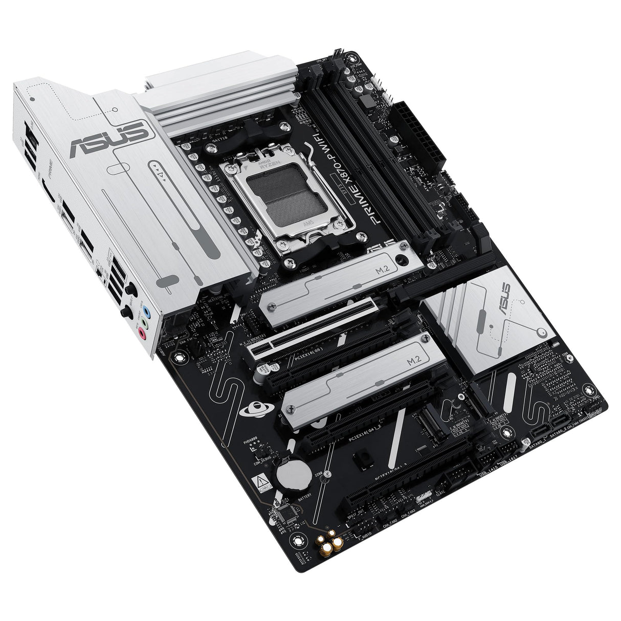 ASUS Prime X870-P WiFi - Placa Base AMD ATX, 14+2+1(80A) etapas de Potencia, PCIe 5.0 x16 Compatible con GPU de última generación, 4X M.2, DDR5, WiFi 7, Q-Antenna