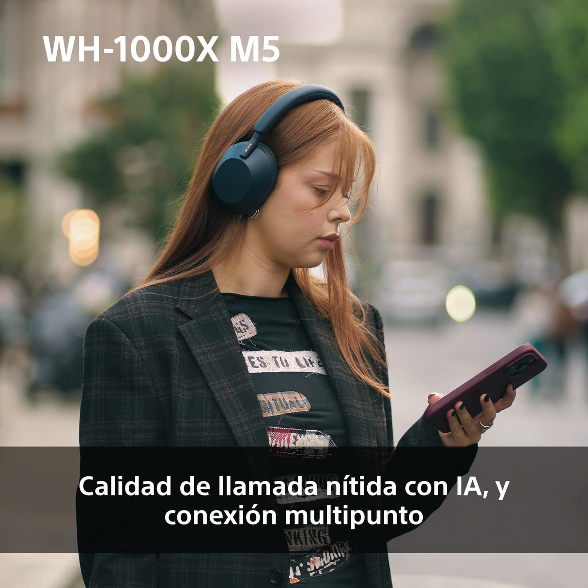 Sony WH-1000XM5 Auriculares de Diadema inalámbricos Premium con Noise Cancelling, Bluetooth, Llamadas, Hi-Res, 30 h de batería, Incluye Estuche rígido, iOS, Android - Azul Medianoche