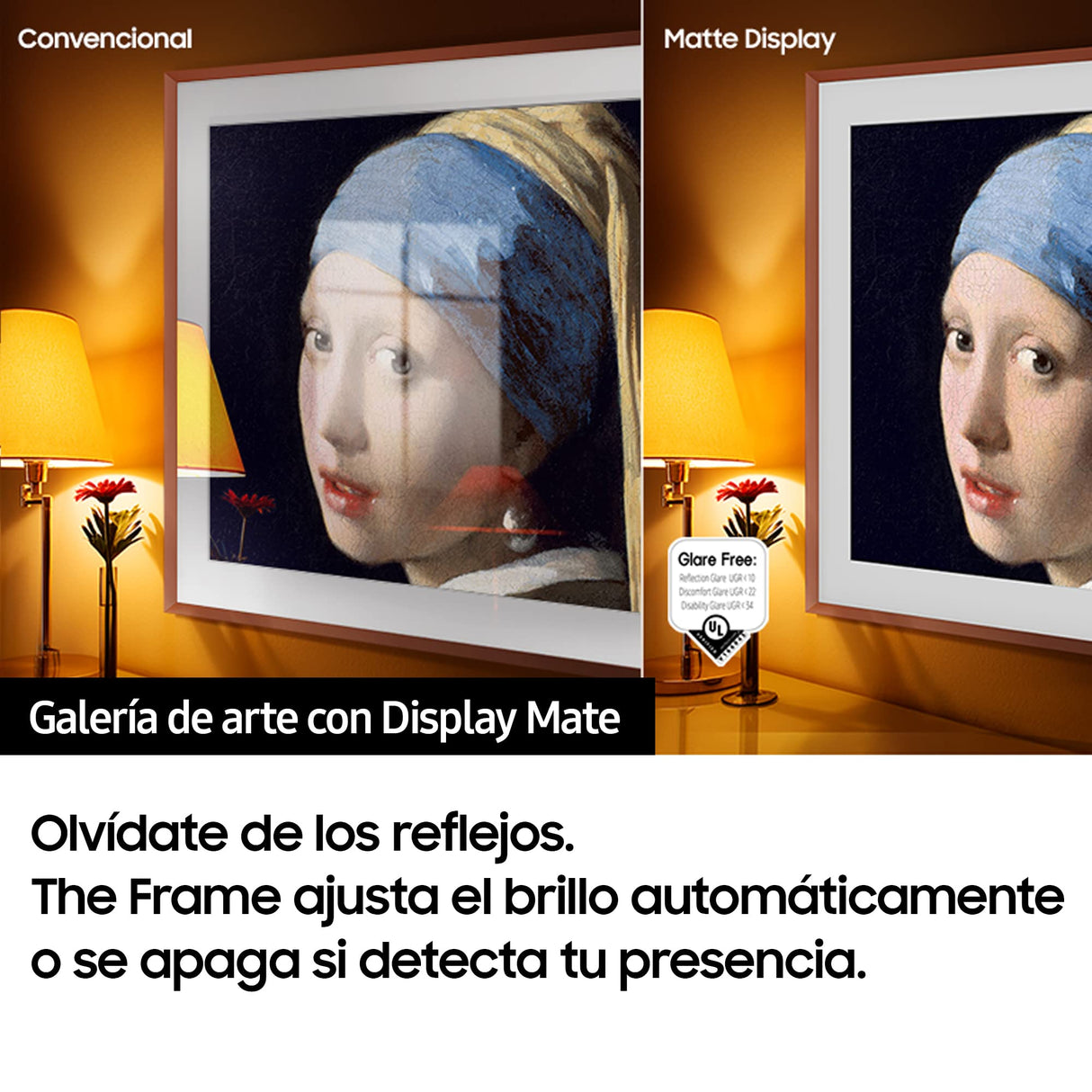 SAMSUNG TV The Frame 2023 55LS03 - Smart TV de 55", Galería de Arte con Display Mate, Marcos Intercambiables, Tecnología Quantum Dot, One Connect y Cable Casi Invisible, Soporte de Pared Slim