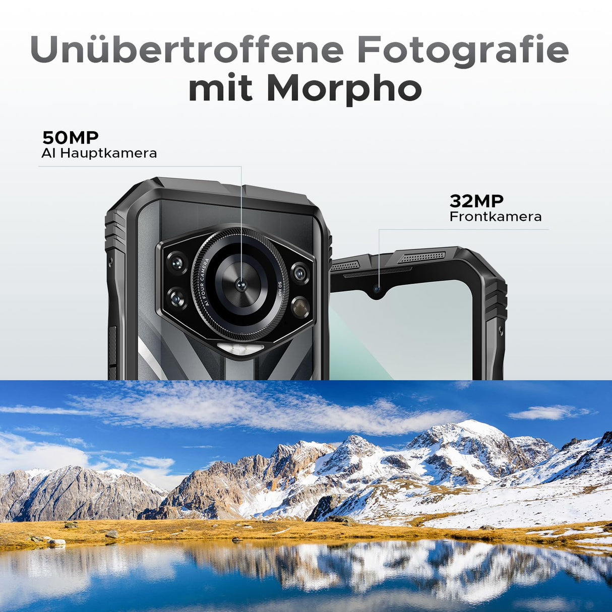 DOOGEE S Cyber Pro Movil Irrompible 2025, 32GB+512GB/2TB Movil Resistente, Helio G100 Octa Core, Móvil Rugerizado 10800mAh/33W, 6.6" FHD+ 120Hz, 50MP+32MP+20MP Visión Noctura, IP68/Face ID/NFC/GPS