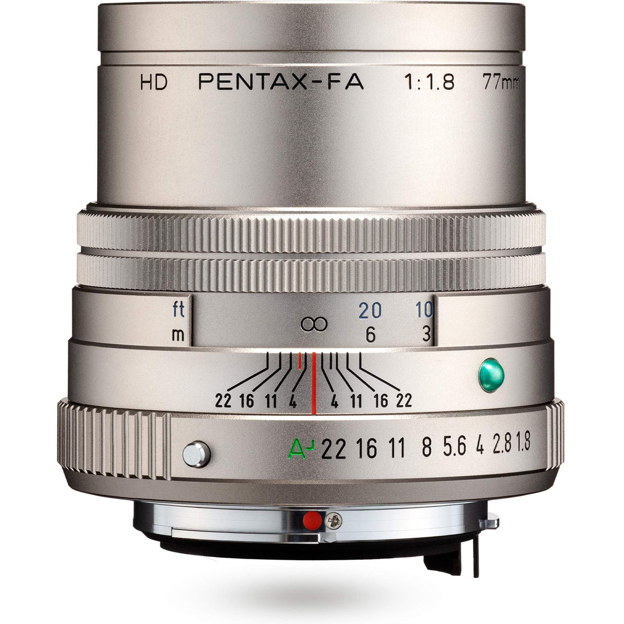 HD PENTAX-FA 77mmF1.8 Limited Silver Limited Medium teleobjetivo Prime, Revestimiento HD de Alto Rendimiento, Recubrimiento SP, diafragma Redondo, Cuerpo de Aluminio mecanizado