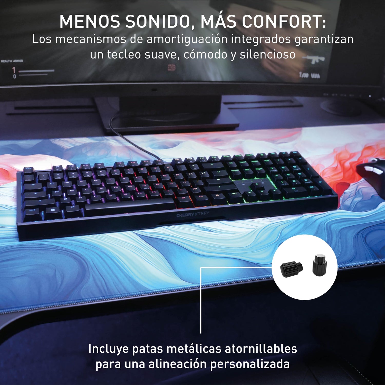 CHERRY XTRFY MX 3.1, Teclado Gaming mecánico, distribución de teclado alemán (QWERTZ), iluminación RGB, carcasa de aluminio, conexión USB-A, switches MX2A BROWN, negro