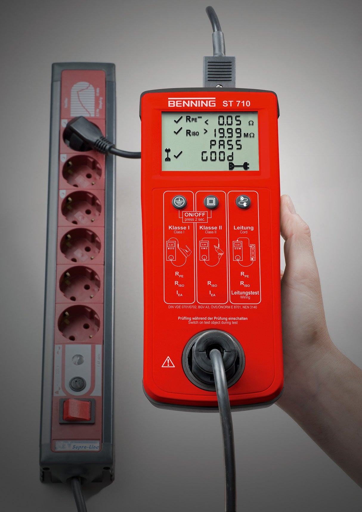 Benning 050308 "ST 710" aparato probador, rojo
