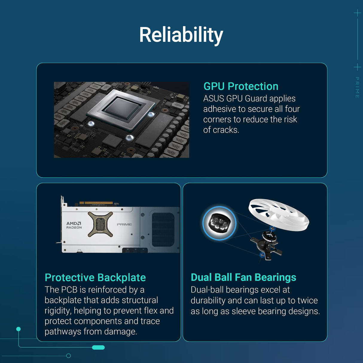 ASUS Prime Radeon RX 9070 XT 16GB GDDR6 White OC Edition - Tarjeta gráfica (PCIe 5.0, HDMI/DP 2.1, diseño de 2,5 Ranuras, Ventiladores Axial-Tech, rodamientos de Bolas Dobles, Dual BIOS, GPU Guard)