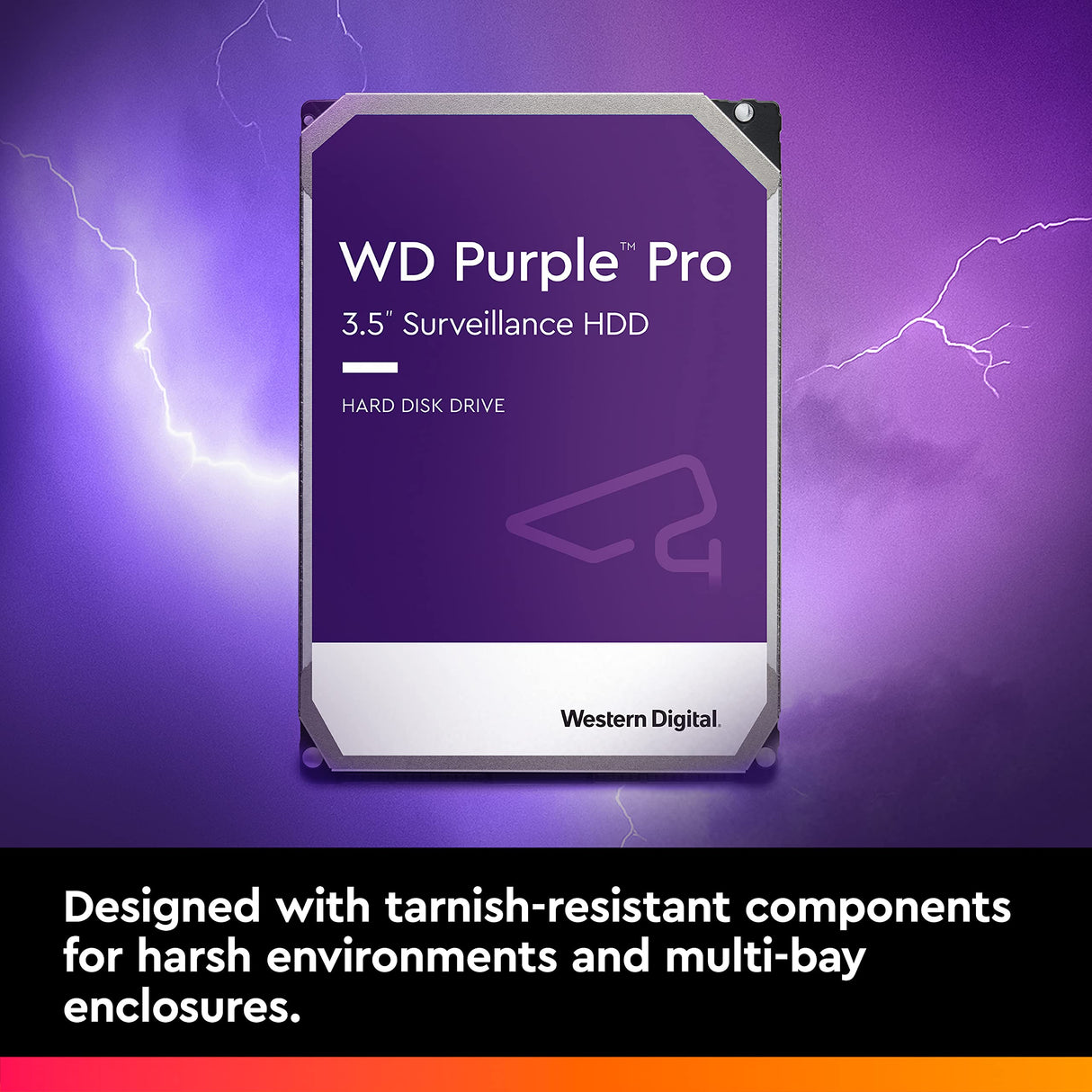 WD Purple Pro 22TB para video inteligente Disco duro interno 3.5", AllFrame Technology, 7200 RPM, 550TB/yr, 512MB Cache, Garantía 5 años
