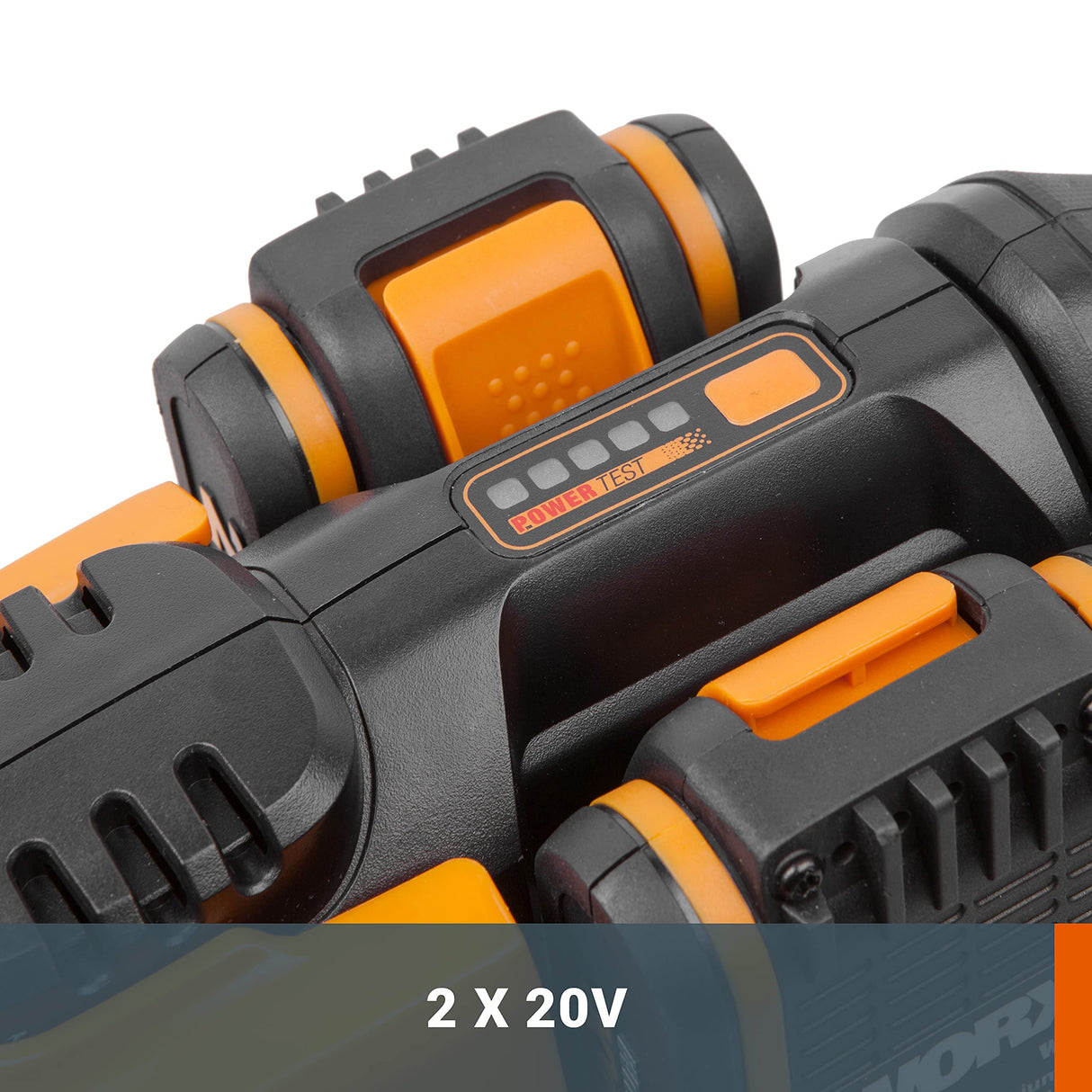 Cortasetos a batería 40V Máx. (2x20V) WORX | PowerShare | WG284E.9 | Peine Doble de 60 cm | Cabezal de Corte Giratorio 180 Grados | Mango Envolvente