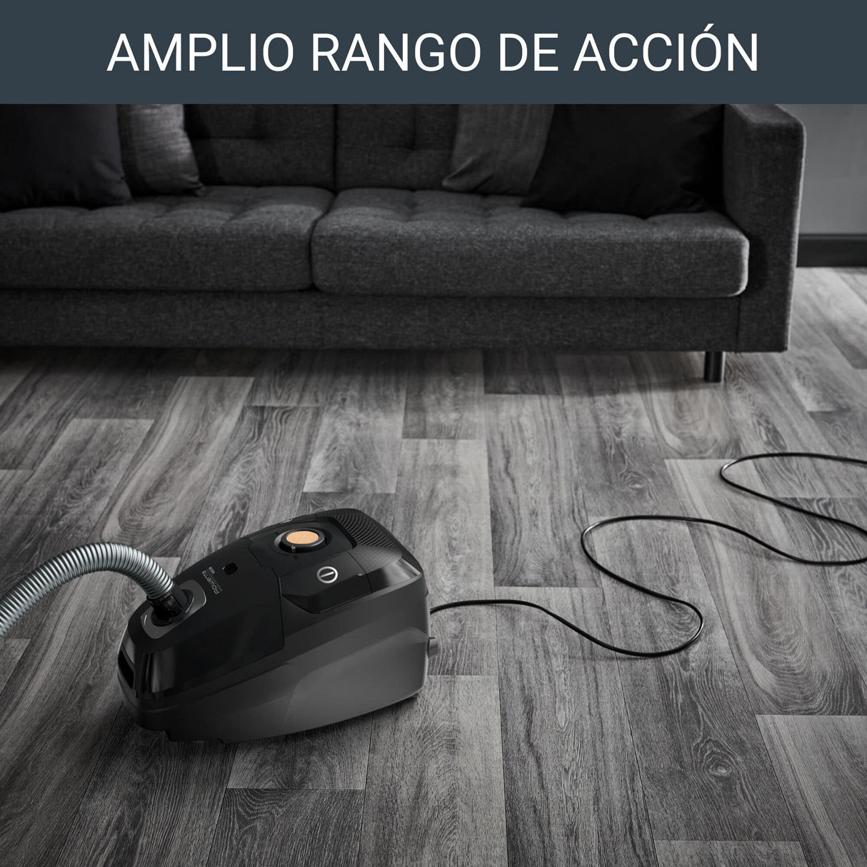 Rowenta Green Force Effitech RO6189 - Aspirador con bolsa de 400 W, hasta un 82 % reciclable, gran filtración HEPA más de 99,98%, depósito de 4,5 L, cable de 8,4 m, incluye accesorios, negro