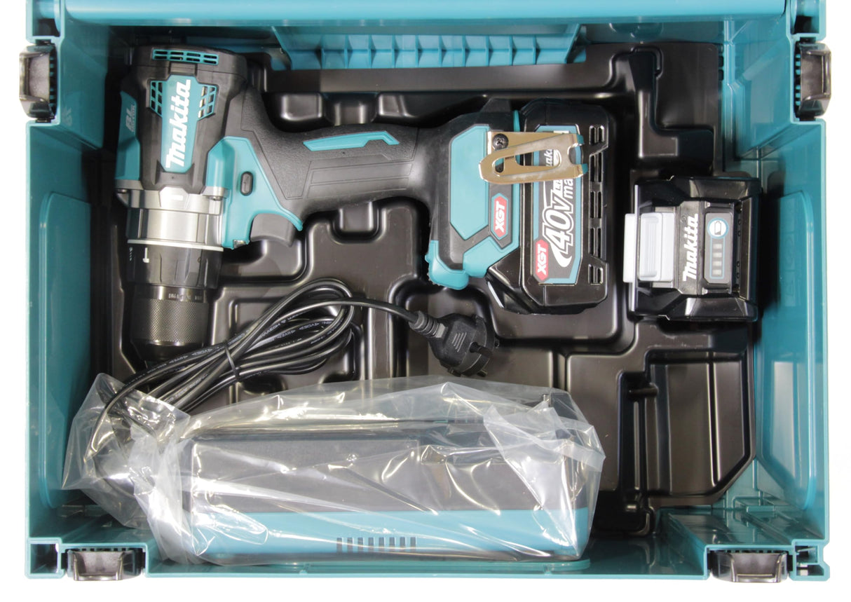 Makita HP001GD201 - Taladro percutor inalámbrico (40 V, máx. 2,5 Ah, 2 baterías y cargador)