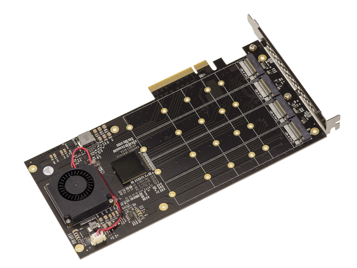 Kalea-INFORMATIQUE Tarjeta controladora M2 PCIe 3.0 x8 para 4 Unidades SSD M.2 NVMe M Key. Chipset PLX8724 - Ancho de Banda 64 GB máx. 12000 MB/s