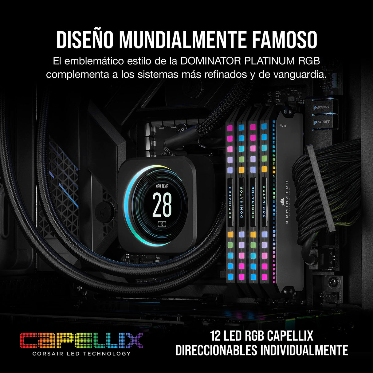CORSAIR DOMINATOR PLATINUM RGB DDR5 32GB (2x16GB) DDR5 5200MHz CL40 AMD EXPO Intel XMP iCUE Memoria de Ordenador Compatible - Gris (CMT32GX5M2B5200Z40)