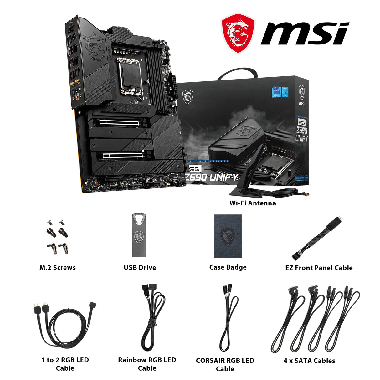MSI Z690 Unify WIFI Placa Base, ATX - Soporta Procesadores Intel Core 12th Gen, LGA 1700 - Direct 19+2 Phase VRM 105A DDR5 Memory Boost 6666+MHz/OC, 2 x PCIe 5.0 x16, 4 x M.2 Gen4, Dual LAN, Wi-Fi 6E