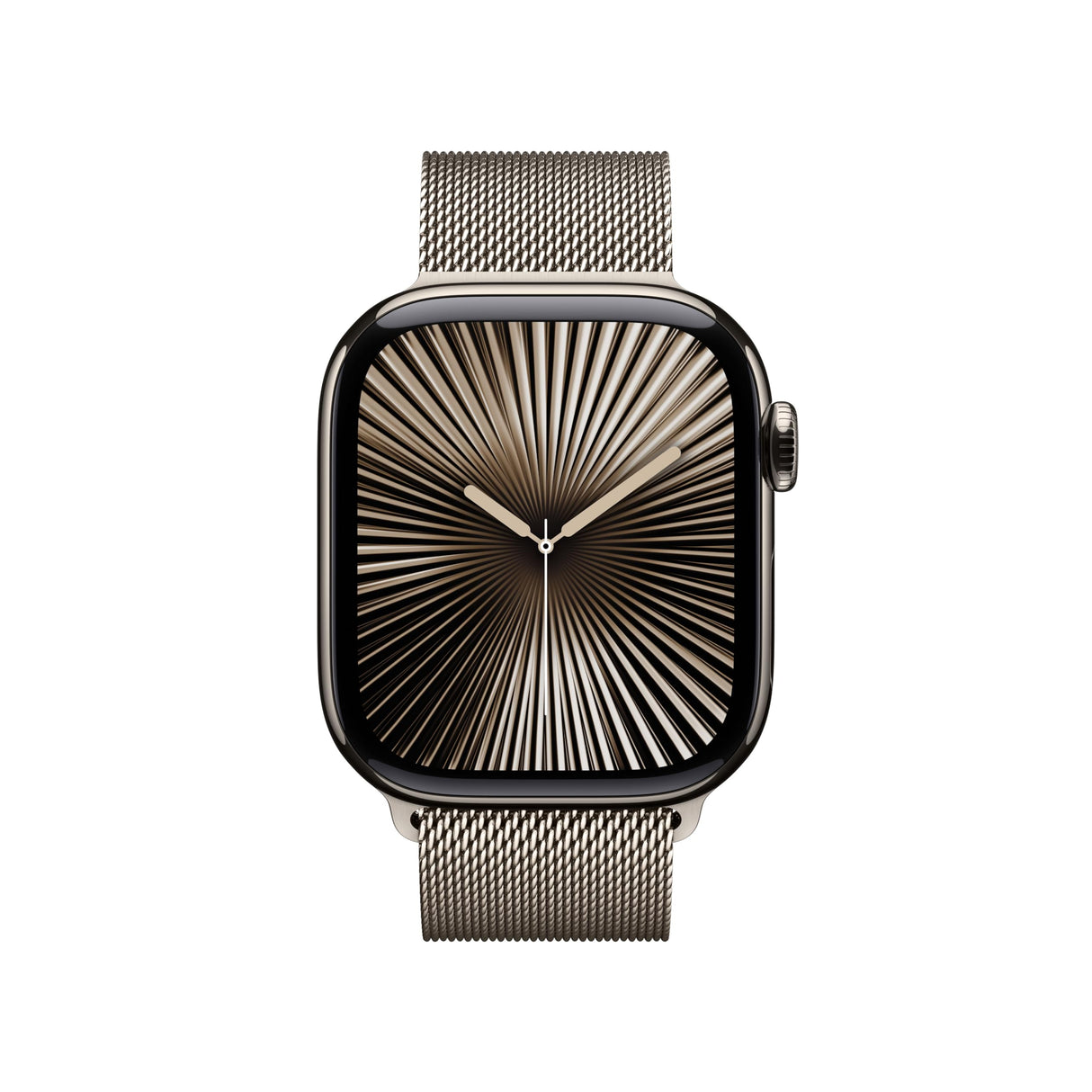 Apple Watch Series 10 GPS + Cellular Smartwatch con caja de titanio Natural de 46 mm y Pulsera Milanese Loop Natural - Talla S/M. Monitor de entreno, pantalla Retina siempre activa y neutro en carbono