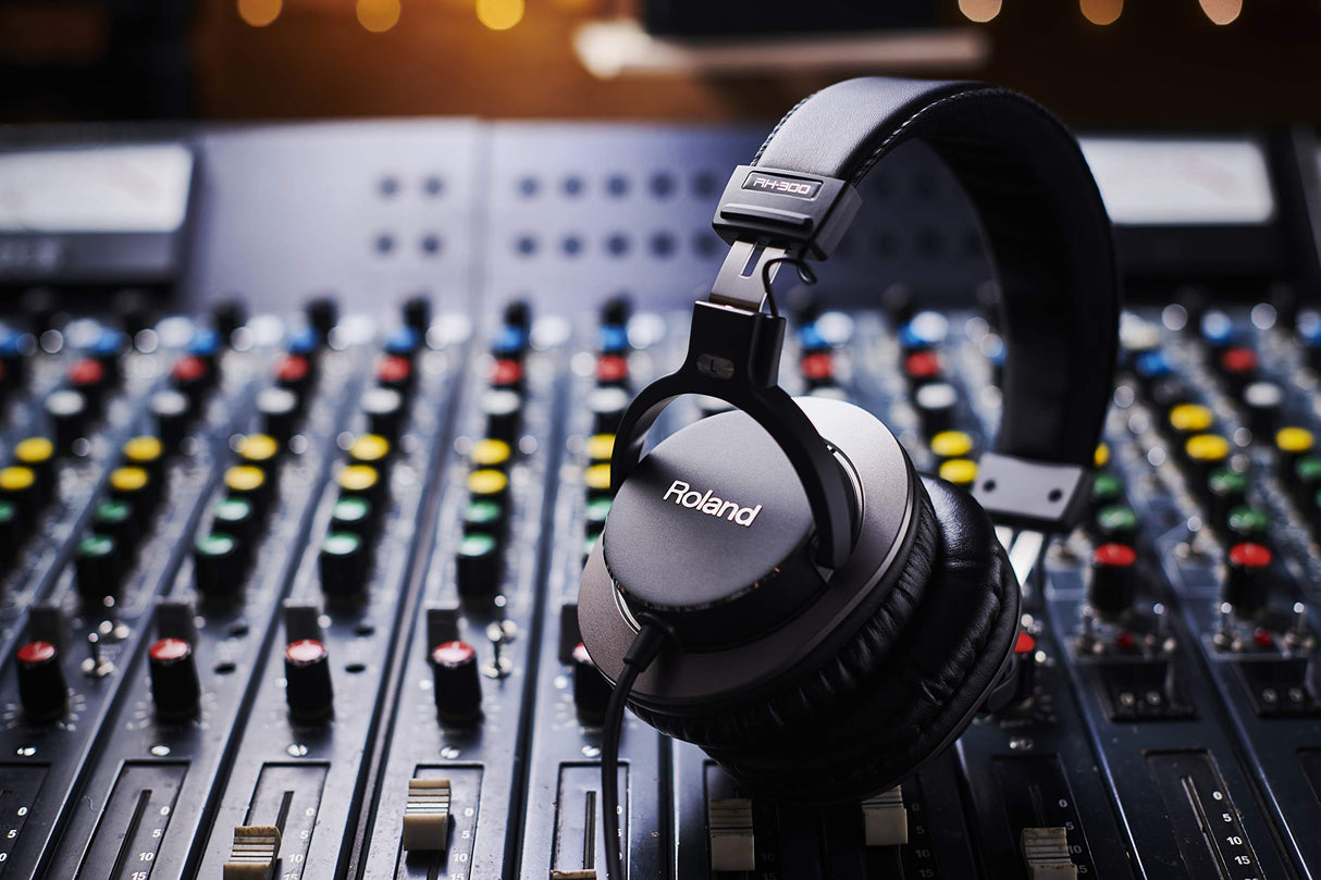 Roland Auriculares estéreo RH-300 — Auriculares de Estudio Cerrados prémium para monitorización Profesional