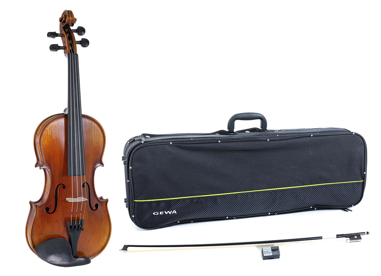 GEWA Maestro 2 VL 4, 3/4 listo para usar, incluye estuche de violín, arco de carbono y cuerdas Larsen Aurora