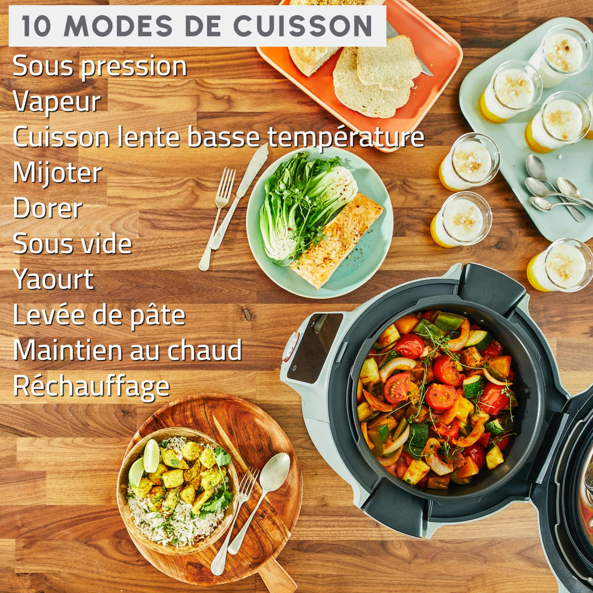 Moulinex Cookeo Wifi 10 en 1, Multicooker inteligente de alta presión, 10 modos de cocción, rápido, sin vigilancia, guía de cocción paso a paso, 6 L, CE96G310