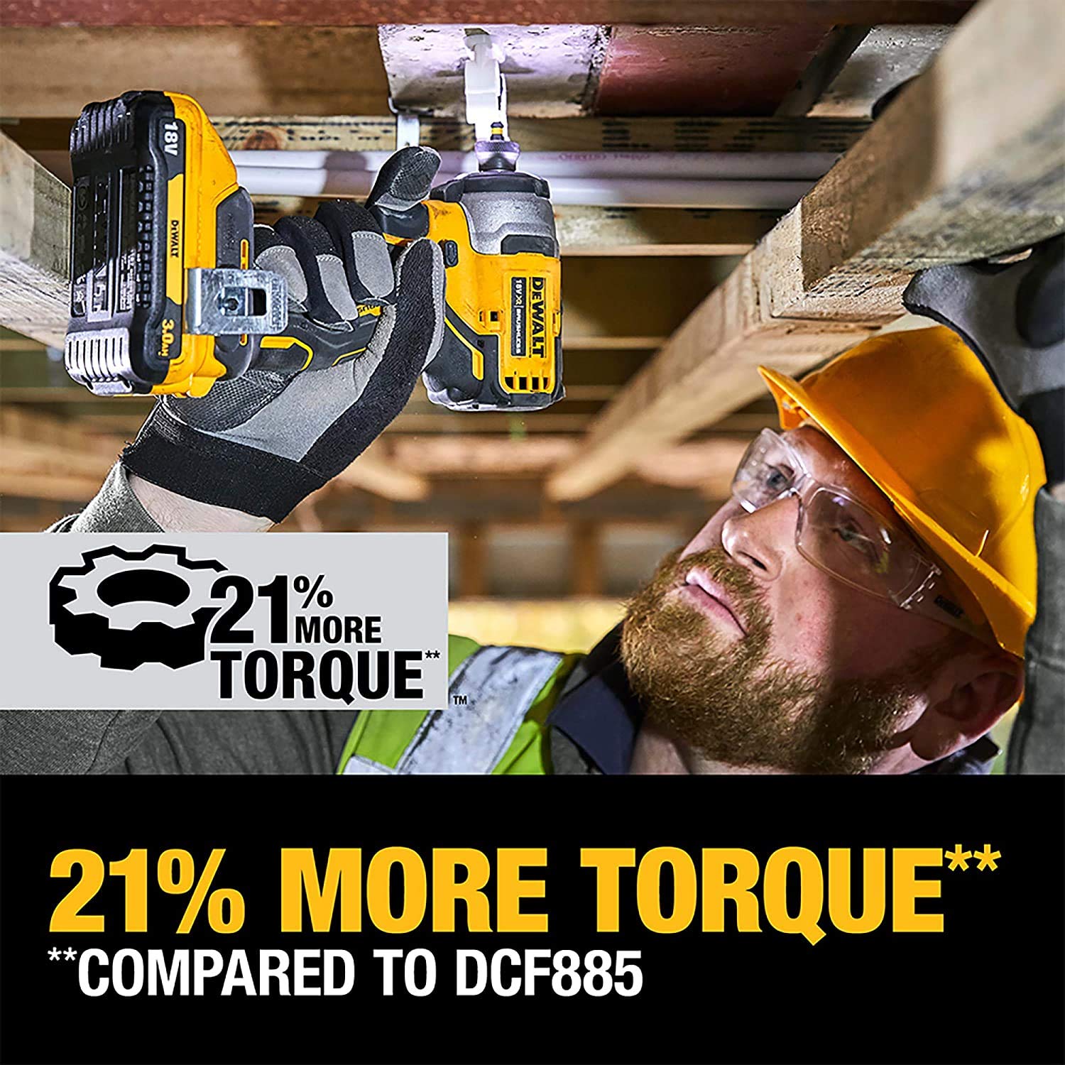 DEWALT DCF809L2T-QW - Atornillador Impacto sin escobillas XR 18V 1/4" 190Nm con 2 baterías Li-Ion 3,0Ah con maletín TSTAK