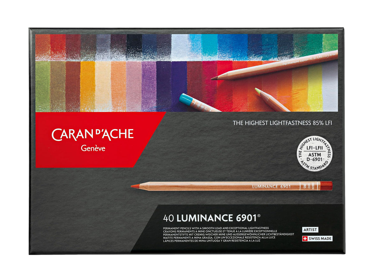 Caran d'Ache Luminance 6901 - Paquete de 40 lápices de colores, multicolor