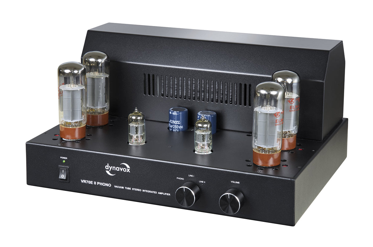 Dynavox VR-70 E II - Amplificador a válvulas para tocadiscos, color negro (importado)