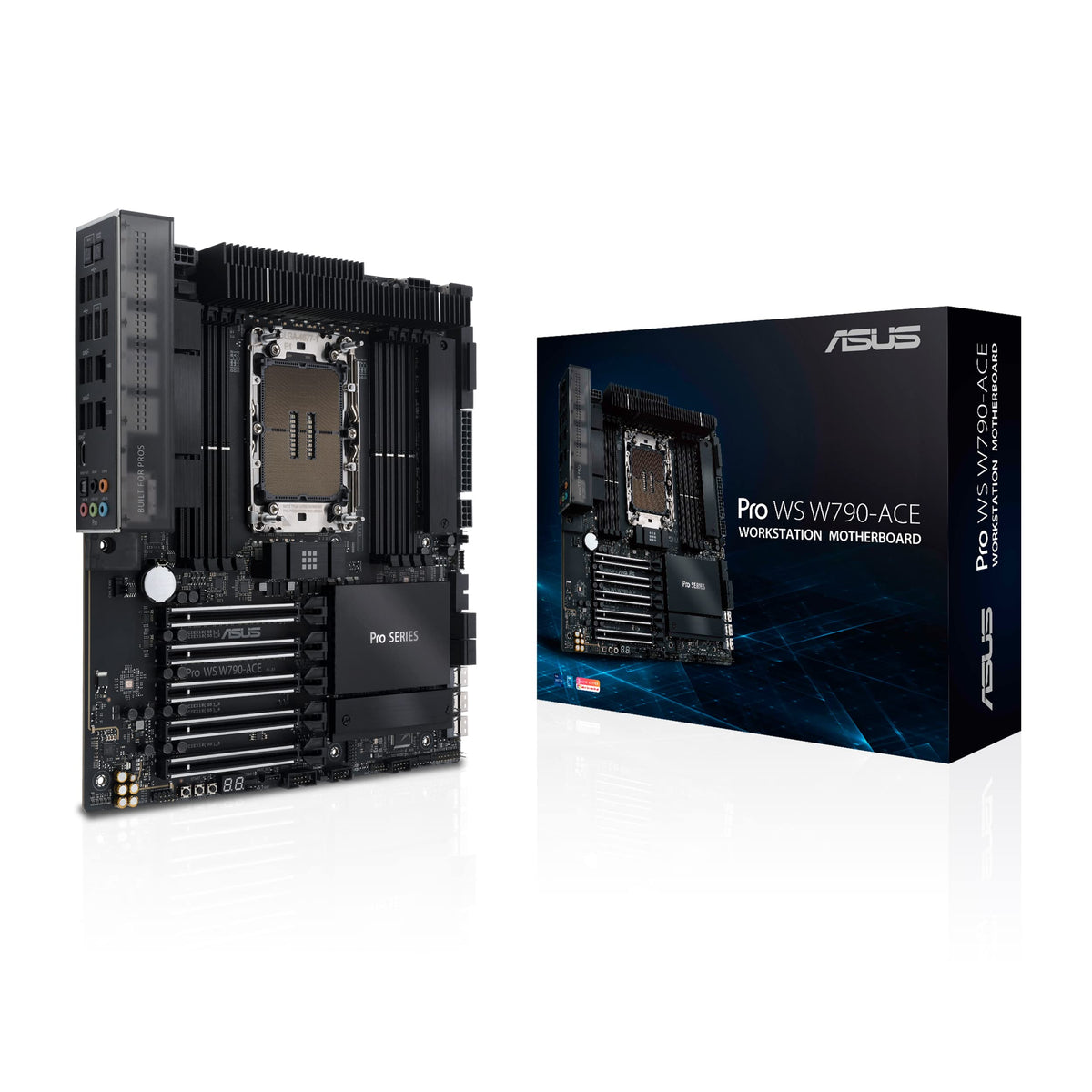 ASUS Pro W790-ACE Placa Base Intel W790 (LGA 4677 CEB con PCIe 5.0 x16, M.2, LAN 10G y 2.5G, gestión remota de Nivel de Servidor, 12+1+1 DrMOS, USB 3.2 Gen 2x2 Type-C Frontal y Trasero), Negro