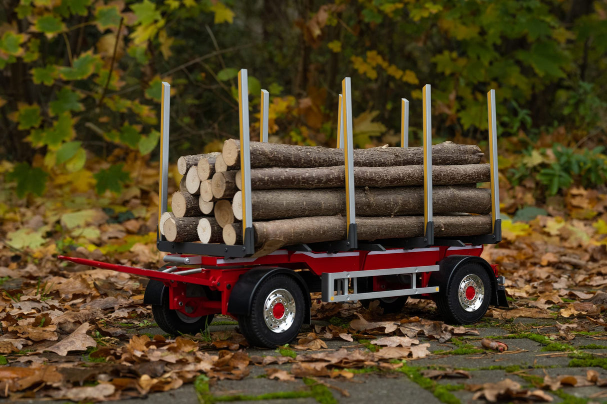 Carson 907622 Other License 1:14 - Remolque de 2 Ejes Riedler sin ZB, Accesorio para Volvo Tamiya Truck, fabricación de maquetas, Fabricado en Alemania, 500907622, Rojo