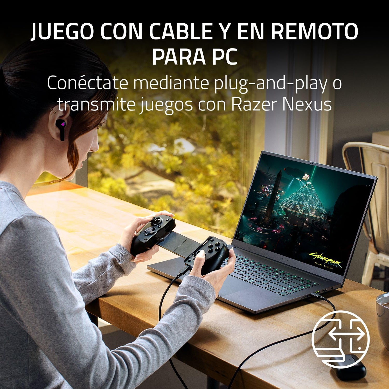 Razer Kishi V3 - Mando háptico gaming USB-C para iPhones y smartphones Android - Plug and Play - sticks analógicos antideriva (12 botones - hápticos Sensa HD - app Nexus) Negro