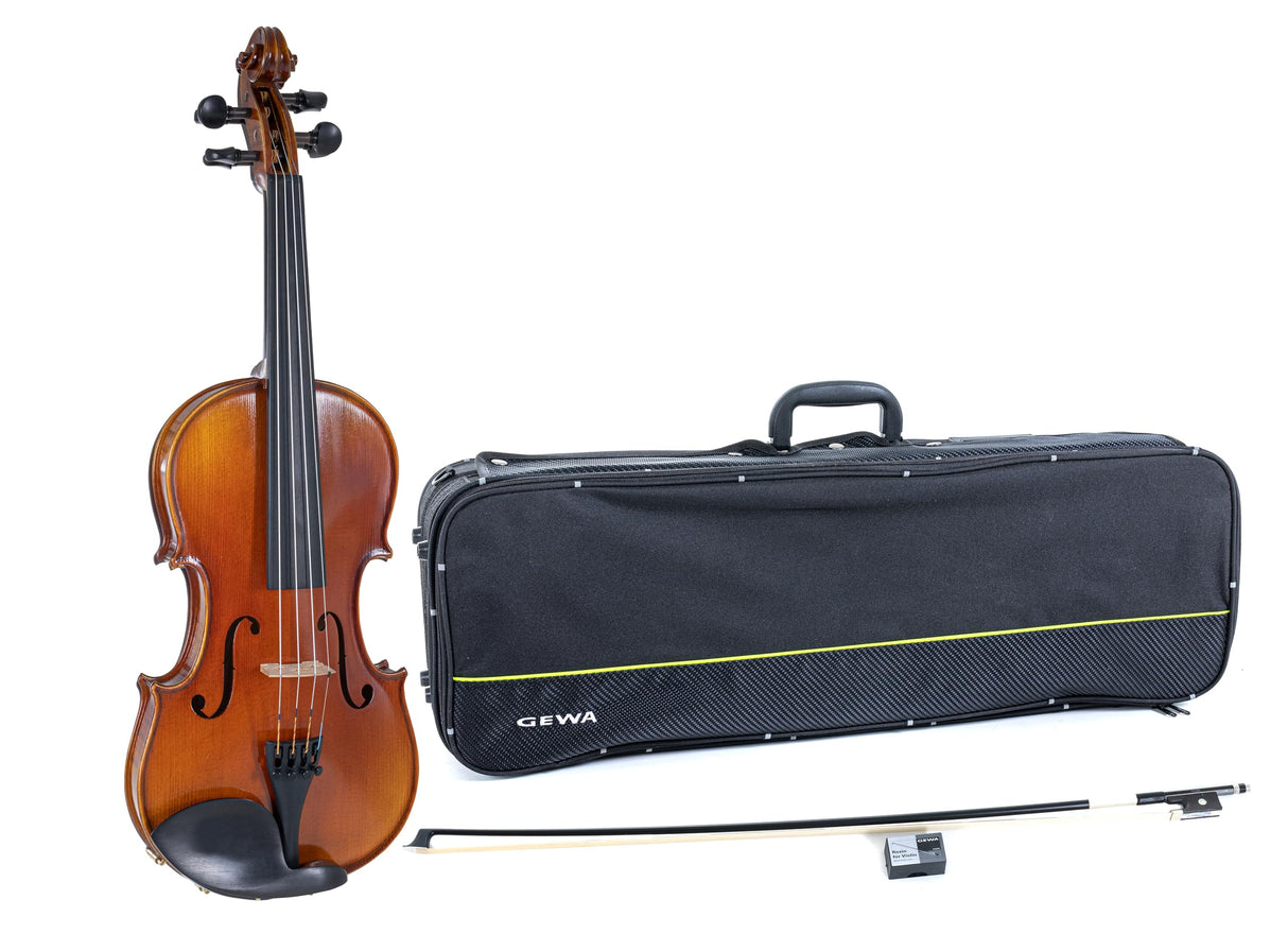 GEWA Maestro 1 VL 3/4 - Juego de violín (incluye estuche para violín, arco de carbono y cuerdas Larsen Aurora