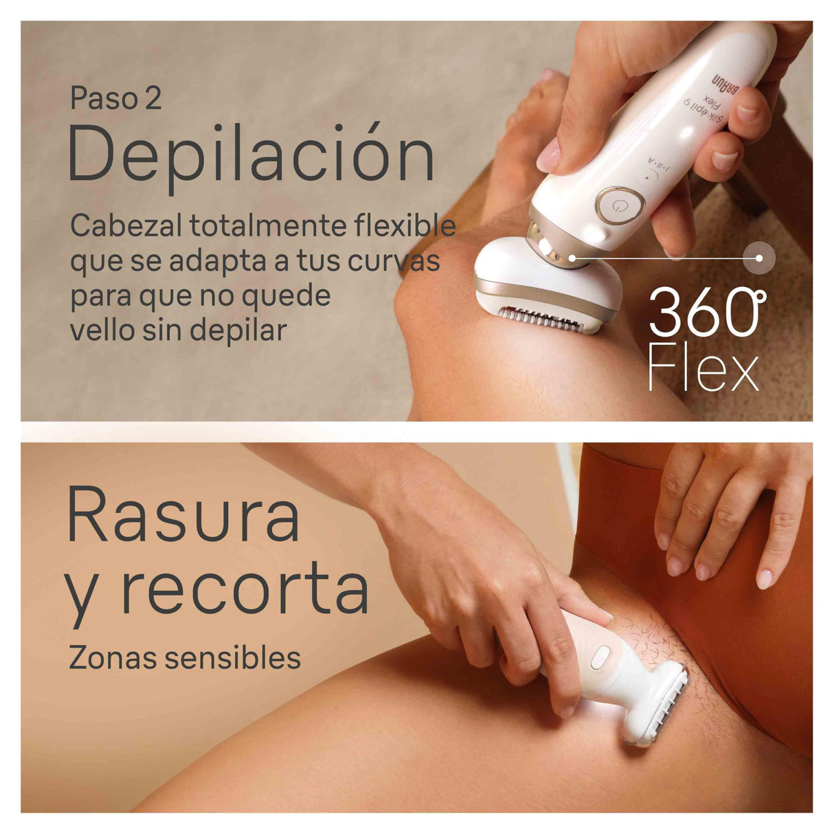 Braun Silk-épil 9 Flex SkinSpa, Depiladora Eléctrica Para Una Eliminación Del Vello Fácil, 9-681 3D, Blanca/Dorada