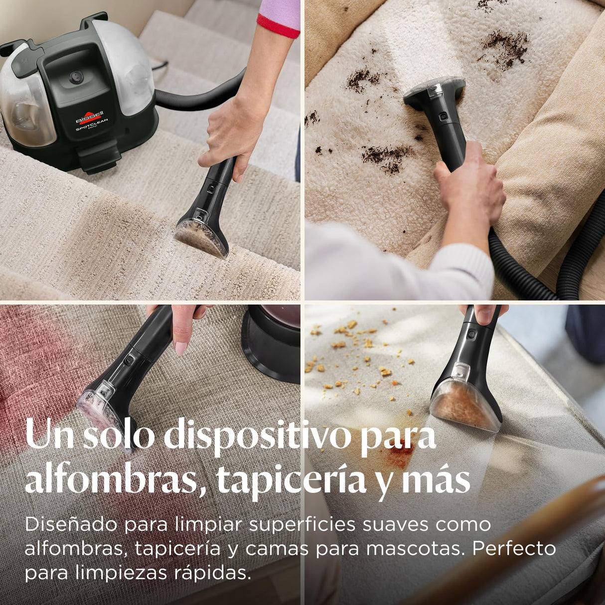 BISSELL SpotClean Mini Aspiradora de Agua Tapiceria con cable, Limpiador de Tapicerias Portátil, Perfecto para Limpia Rápidas, Compacto y Ligero, Lava Aspiradora para Coche, Barco, Sofá y Más, 41491