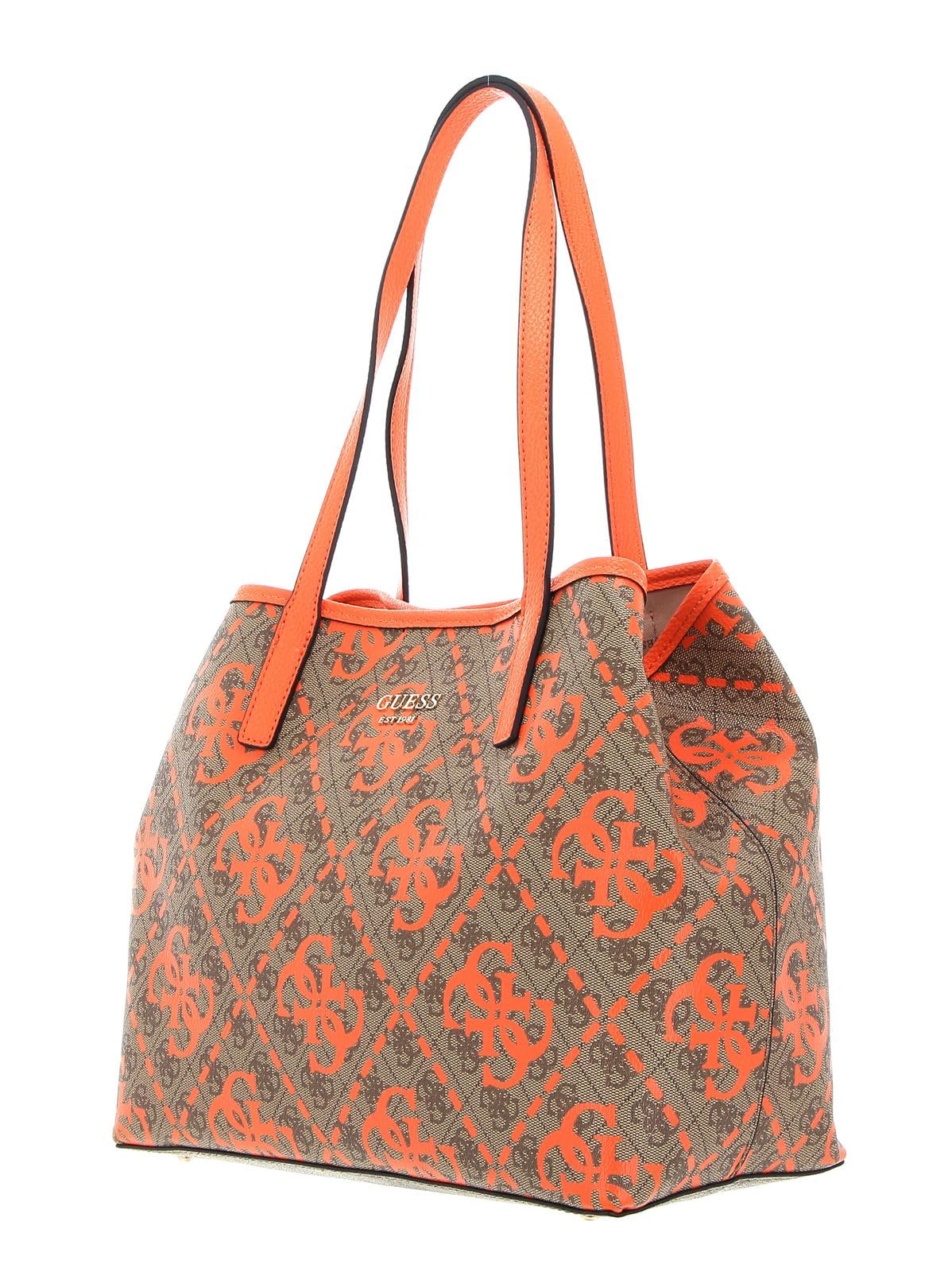 GUESS Vikky Tote, Bag Women, Logotipo de café con Leche/Naranja, One Size