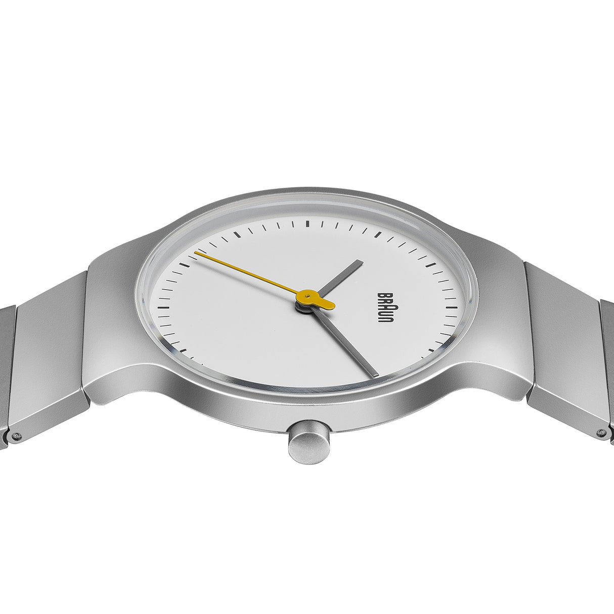 Braun Ladies BN0211 Classic Slim Watch with White Dial and Silver Stainless Steel Bracelet
