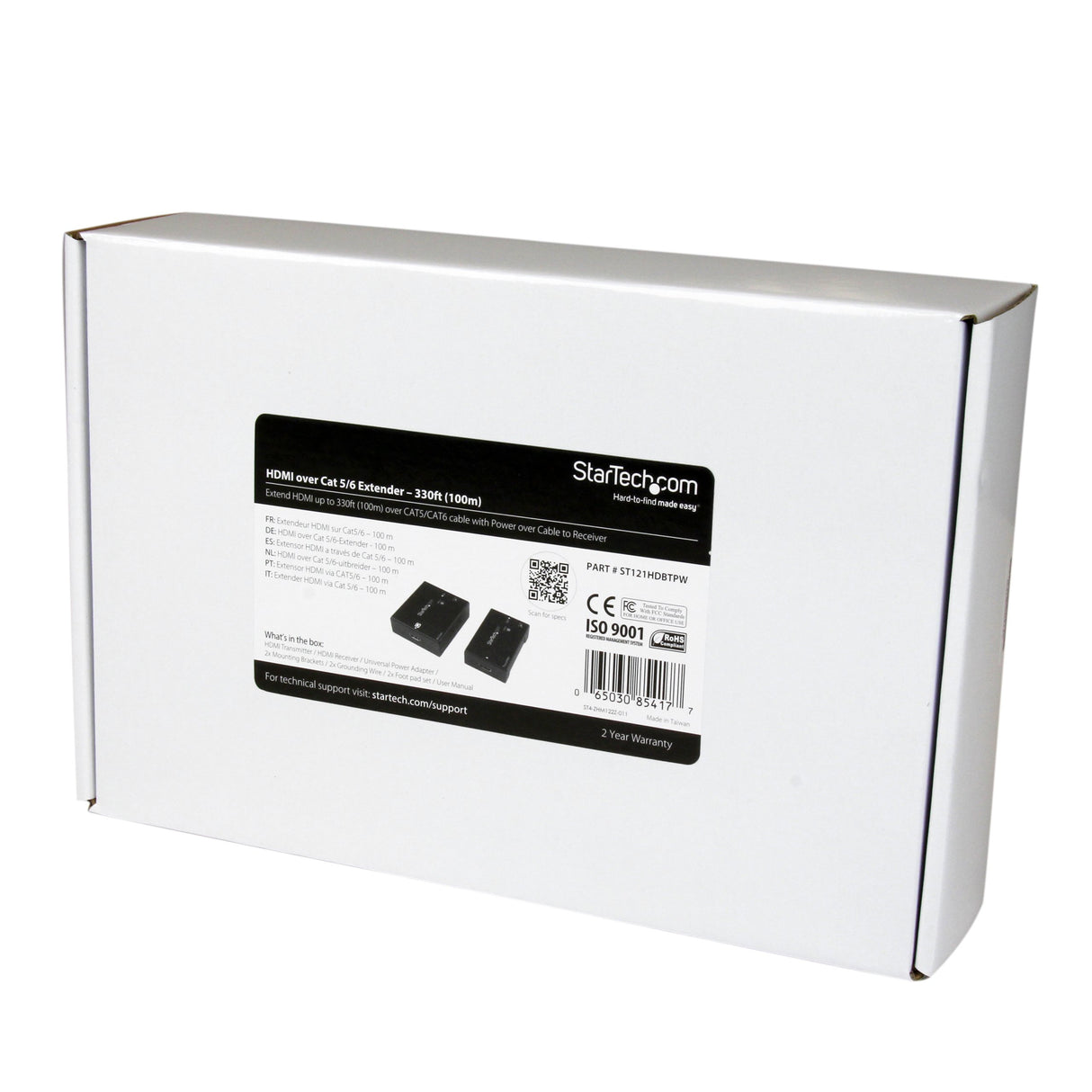 StarTech ST121HDBTPW - Extensor (HDMI, Ethernet, UTP Cat5e/Cat6, 100 m)