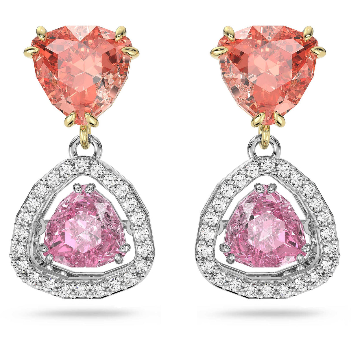 Swarovski Pendientes Millenia para Mujer, Baño en Rodio y Tono Oro, Cristales Multicolores, Colección Millenia de Swarovski