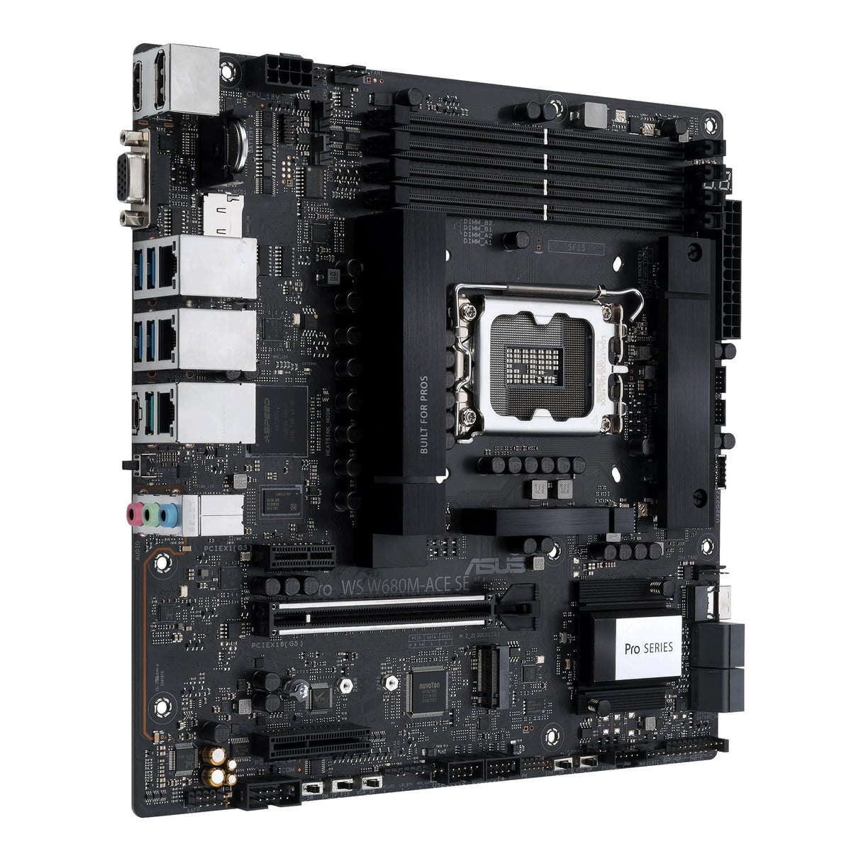 ASUS Pro WS W680M-ACE SE Intel LGA 1700 mATX BMC AST2600 placa base para estación de trabajo, PCIe 5.0 x 16, DDR5, memoria ECC, 2 x Intel 2.5 Gb LAN, 2 x PCIe 4.0 M.2, panel frontal USB 3.2 Gen 2x2,